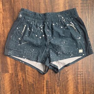 Vuori Women's Blue Splatter Athletic Shorts